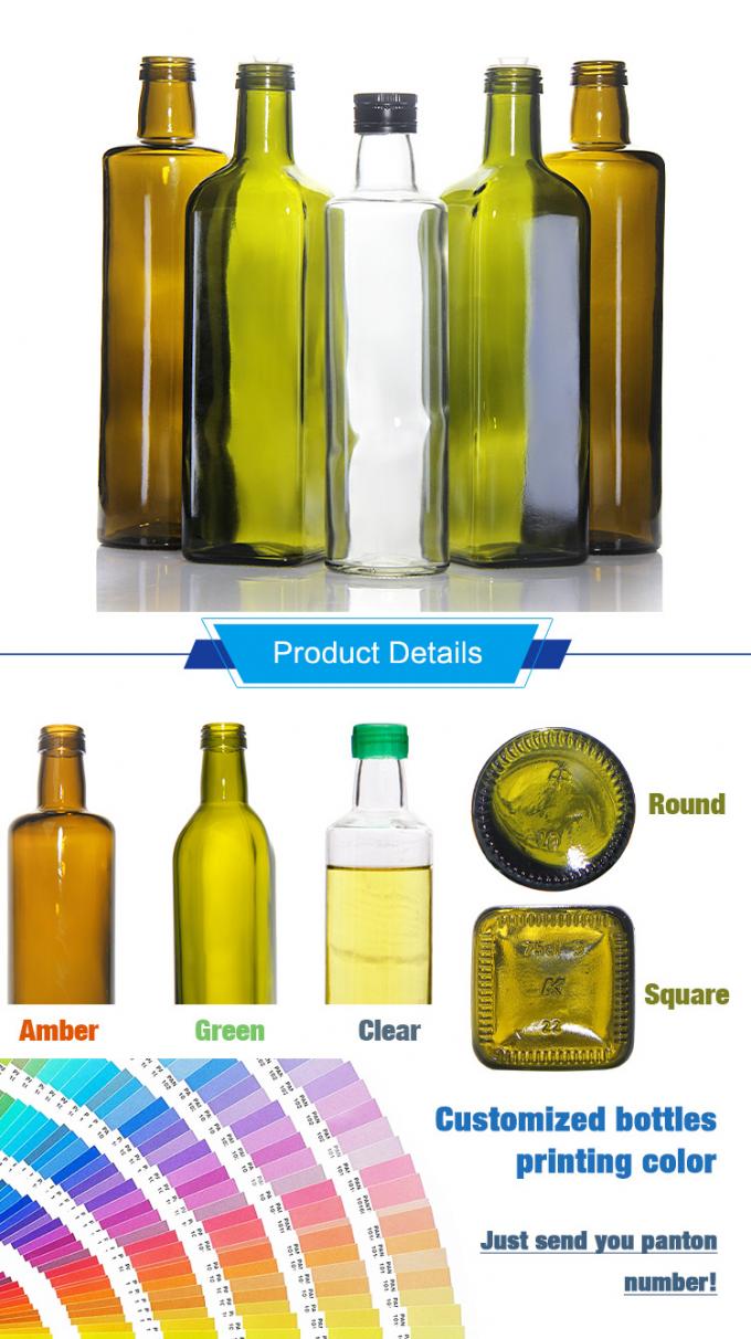 Flasche mit grünem Olivenöl aus Glas Flasche in großen Mengen 250 ml 1000 ml 1 l 4