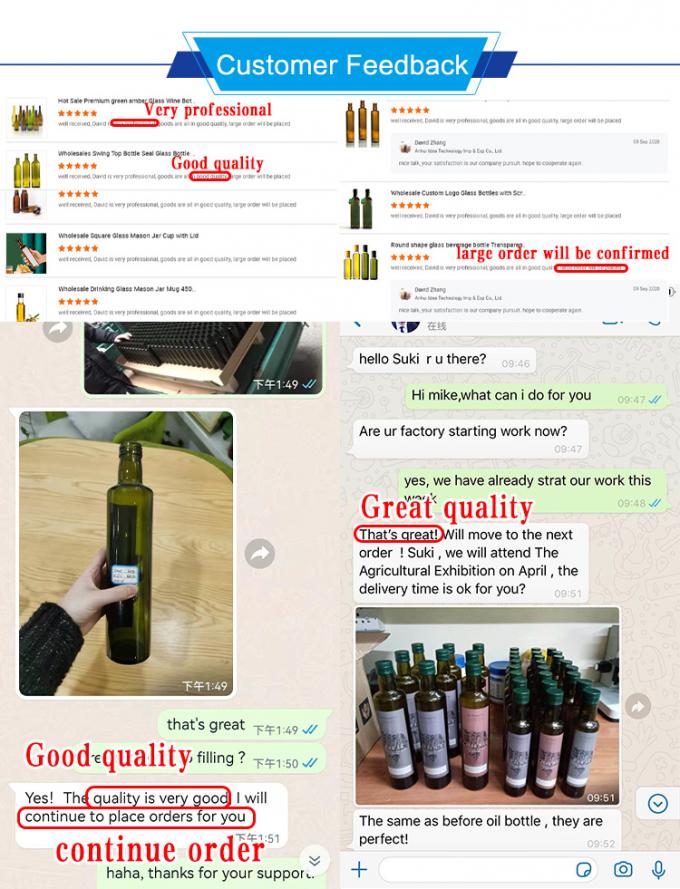 Recycelbare 250Ml 500Ml 750Ml Küchenglas Essigflaschen Olivenöl Flaschen mit Kappe 4