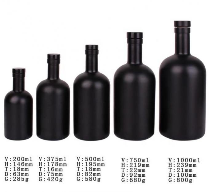 Auf Lager 750 ml Glas Flaschen Alkohol Spirituosen Behälter ODM 2