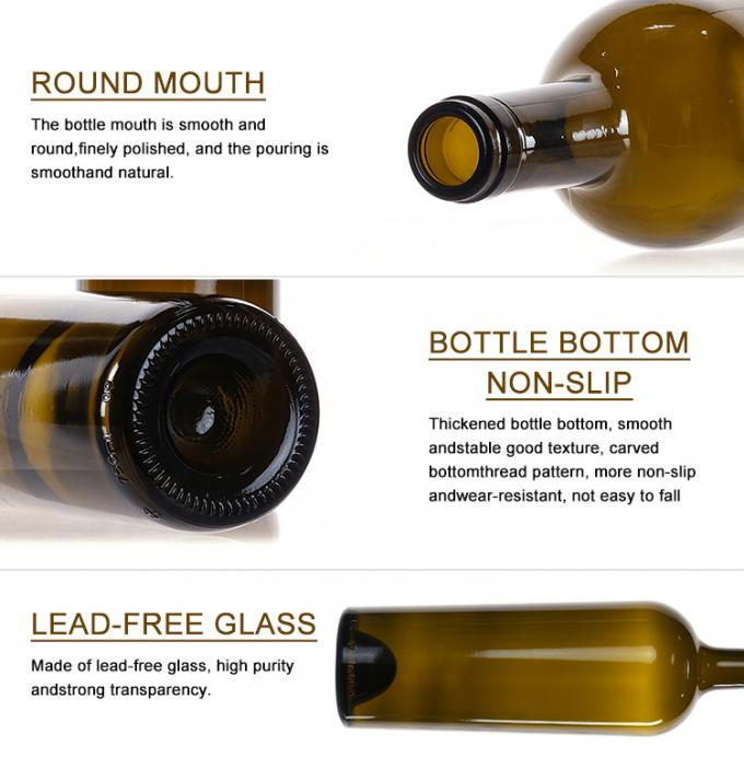 Fabrik verkaufen dunkelgrüne Glasflaschen und Rotwein Glasflasche mit luftdichtem Deckel 3
