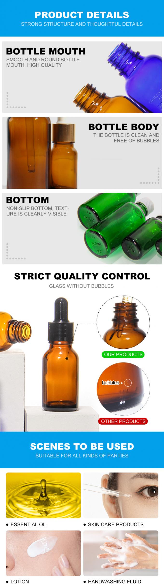 Custom Label Tinktur 5ml Bernsteinglas Tropffflaschen Massen mit Plastik-Tropfkappe 1