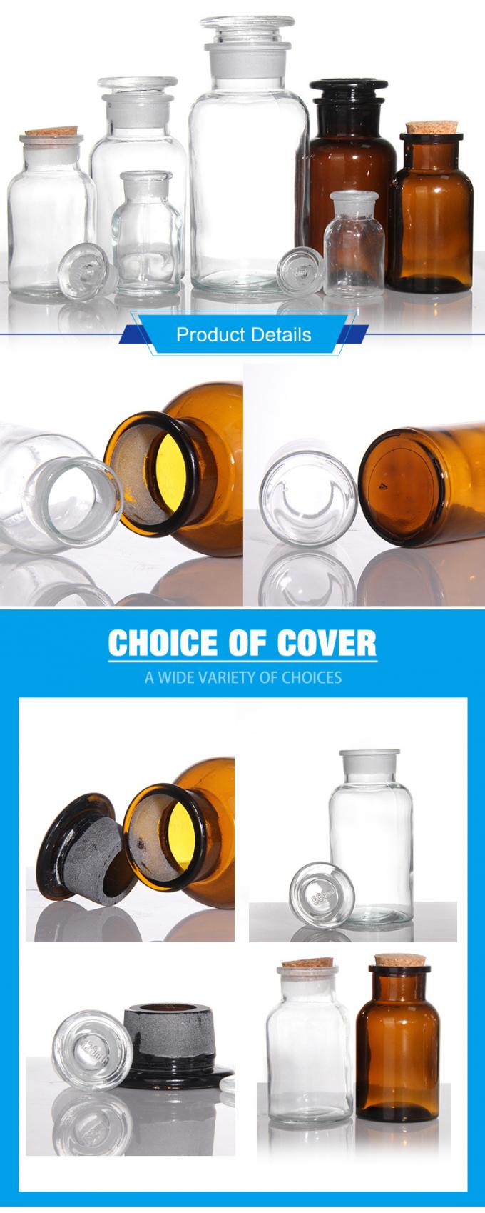 Durchsichtige Braun-Bron-Glas-Medikamentflaschen Gläser 125 ml 250 ml 500 ml 1000 ml 0