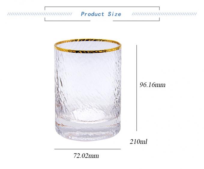7oz 8oz persönliche Kristall Whisky Glas Tumbler mit Gold Rand 0