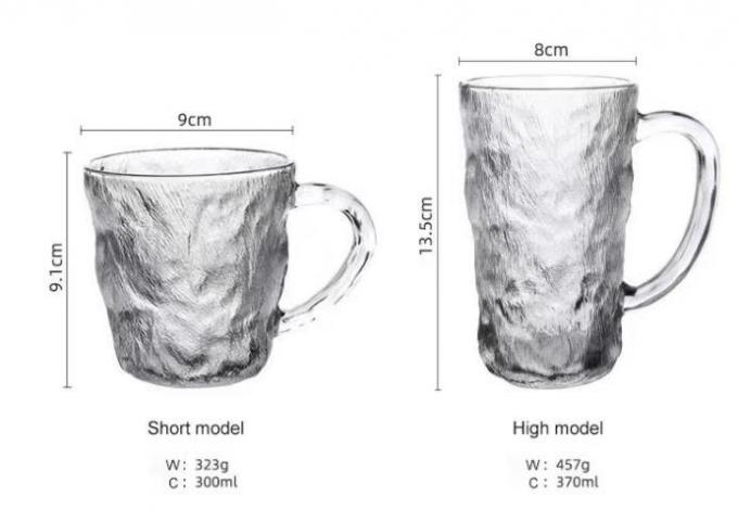 300 ml Kristallkaffeebecher Gletscherglas mit Griff 1