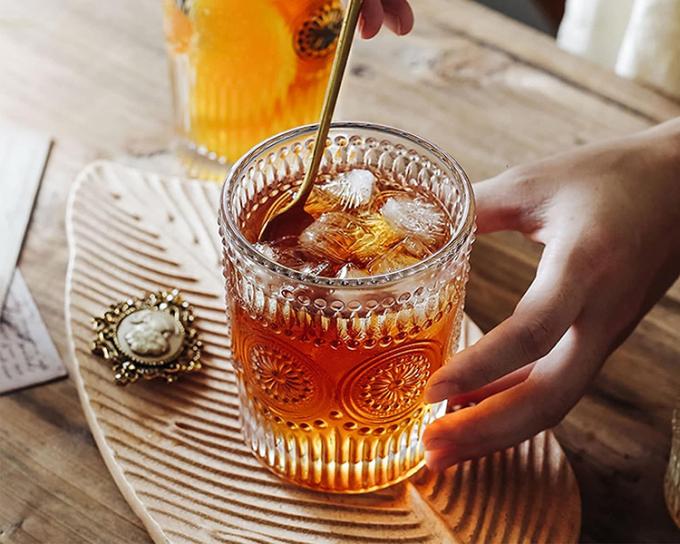 Kristallhaltige Getränkgläser mit Sonnenblume für Kaffeewasser 0