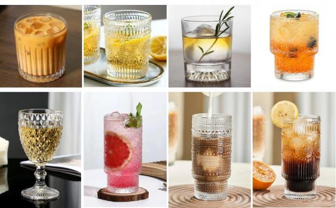Wein ohne Stamm mit Rippen Highball Glas Champagner Whisky Tassen für Bar 4