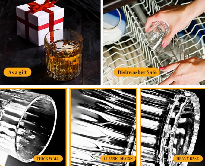 Wein ohne Stamm mit Rippen Highball Glas Champagner Whisky Tassen für Bar 2