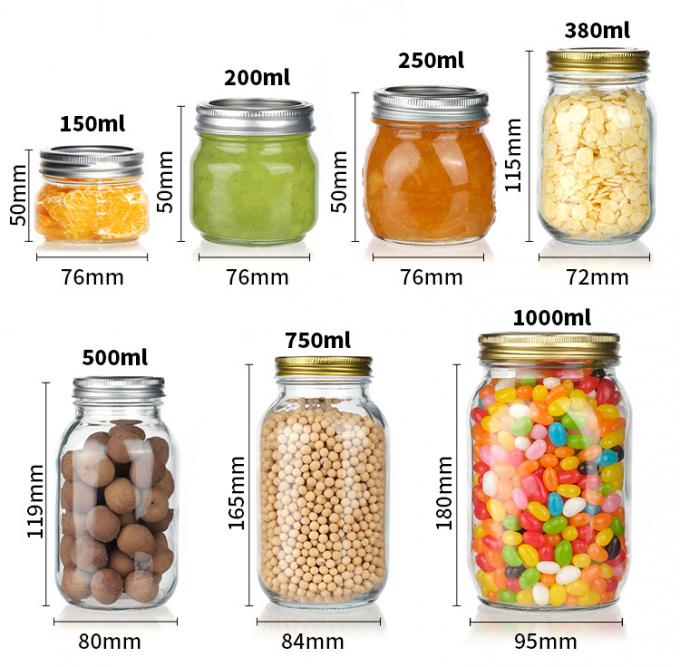 Runder Mason Glasglas Teeglas 12oz 16oz 500ml Glasbehälter mit Golddeckel 1