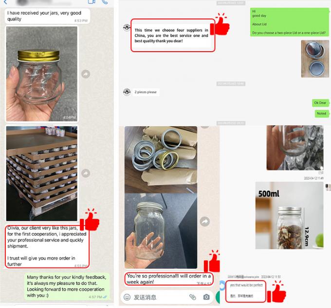 Hohe Qualität klare Lebensmittelverpackung Aufbewahrung Runder Glas Mason Glas mit Aluminiumdeckel 9