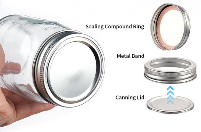 ODM-Glaskonserven Mason-Gläser 300 ml 500 ml 1000 ml mit Metalldeckel 2