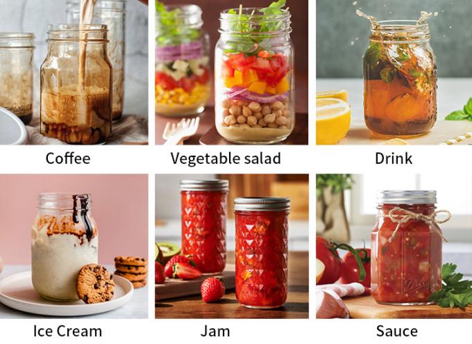 New Design Food Glas Mason Gläser Klar 450 ml 250 ml Mini-Gläser mit Deckel 3
