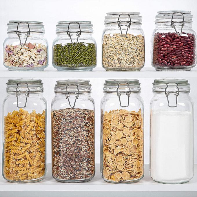 Hochwertiges Großhandel 150 ml 200 ml 250 ml Runder Glasfach für Honigmarmelade Gurken mit hohem Deckel 1