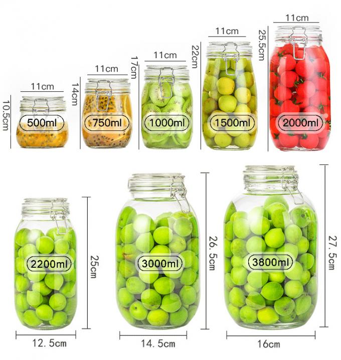 Hochwertiges Großhandel 150 ml 200 ml 250 ml Runder Glasfach für Honigmarmelade Gurken mit hohem Deckel 6