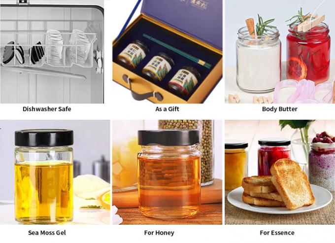 Wärmebeständigkeit Runde 45 ml 5Oz 6Oz 8Oz Hermetische Glasflasche Speicher mit Blechdeckel 4