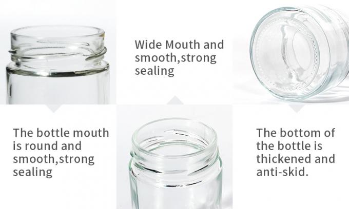 Wärmebeständigkeit Runde 45 ml 5Oz 6Oz 8Oz Hermetische Glasflasche Speicher mit Blechdeckel 1