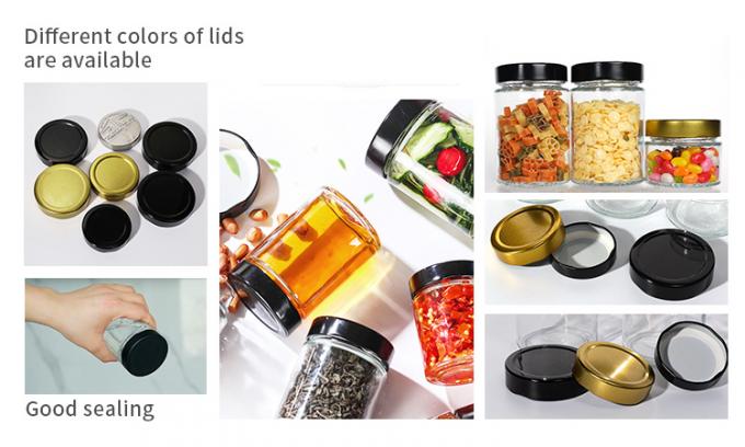 Lebensmittelfabrik Verwendung 1 Oz 4 Oz 8 Oz Runde Form klaren leeren Lagerbehälter Glas Gelee Marmelade Honigsoße Glas 2