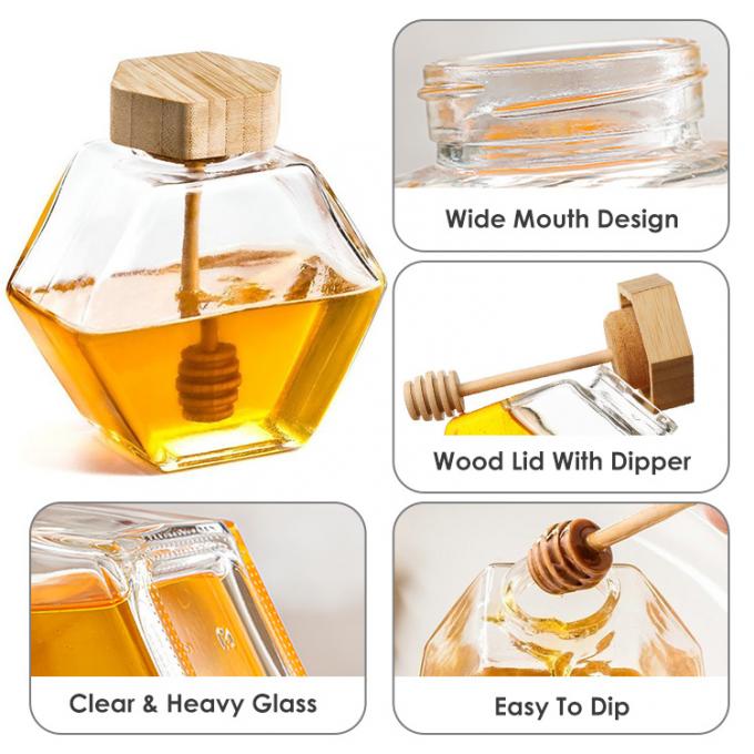 100 ml 220 ml hexagonale Glasflaschen mit Deckel 1