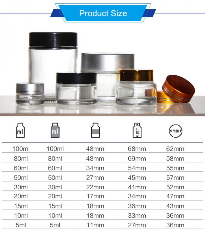 Glascreme Gläser 60 ml 100 ml Luftlose Pumpe Creme Gläser Behälter 50 Gm ODM 1