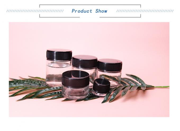 Geradseitig durchsichtige Amber Glas Kosmetik Gläser Lagerung 5g 40g 80g 110g 0