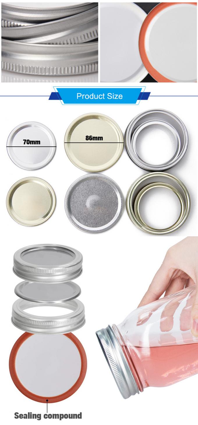 Kostenlose Probe 70mm 86mm Blechverpackungsschließung für Masson Verpackungsglas 2