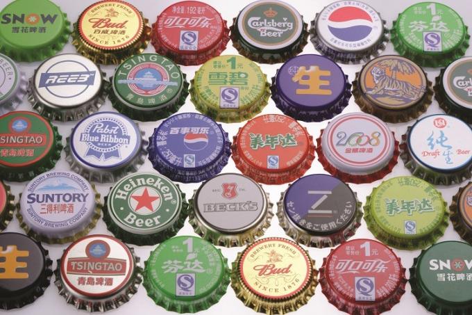 Kostenlose Probe Softdrinks Soda Metall Bier Blechplatte Bierkappe für Bierflasche 4