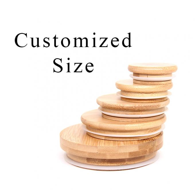 Großhandel Bambusdeckel mit Strohloch Holz Custom 16 Oz Glas Mason Jar Deckel 0