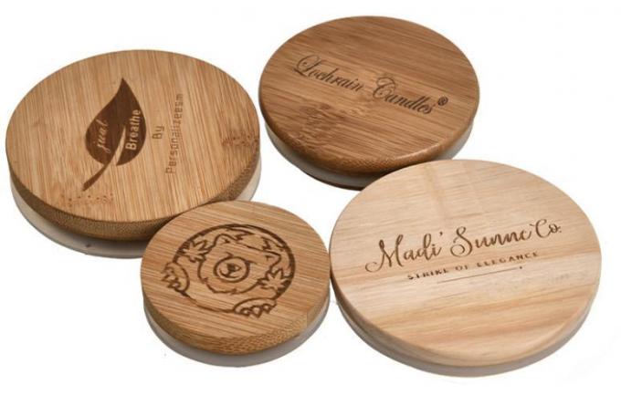 70mm/86mm Massendeckel Wiederverwendbare Bambuskappen Tops mit Strohloch und Silikondichtung 4