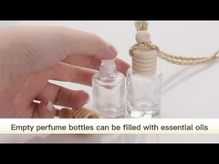 8 ml flacher runder Glasluftfrischer Auto-Parfüm-Diffusor Flasche mit Holzkappe