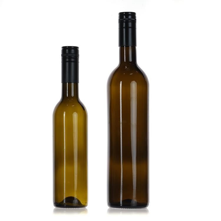750 ml Bordeaux-Glasflasche rund mit Flachboden