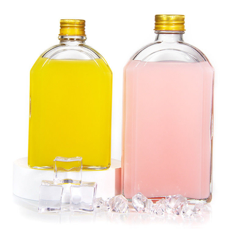 Luftdichte 8 Oz Glas-Saftflaschen Flachflasche für Likör Whisky Kombucha