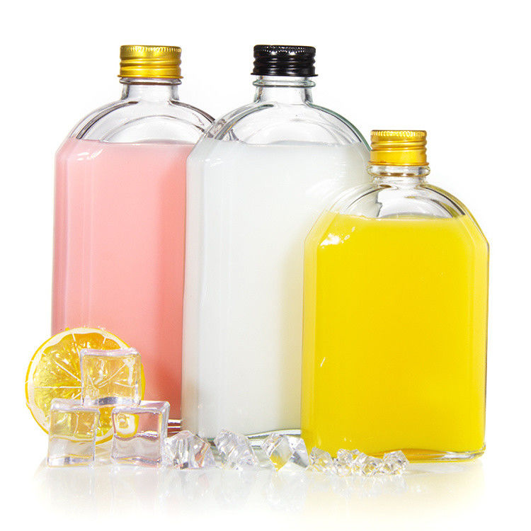 Luftdichte 8 Oz Glas-Saftflaschen Flachflasche für Likör Whisky Kombucha