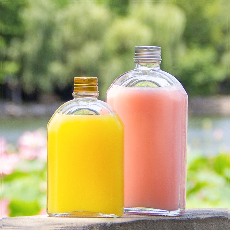 Luftdichte 8 Oz Glas-Saftflaschen Flachflasche für Likör Whisky Kombucha