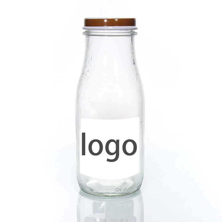 OEM 250 ml 500 ml 1000 ml 2 Liter Glas Milchflaschen Krug Lebensmittelqualität Runde Form