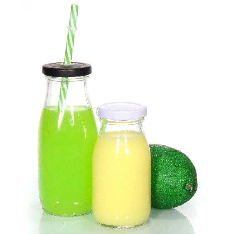 OEM 250 ml 500 ml 1000 ml 2 Liter Glas Milchflaschen Krug Lebensmittelqualität Runde Form