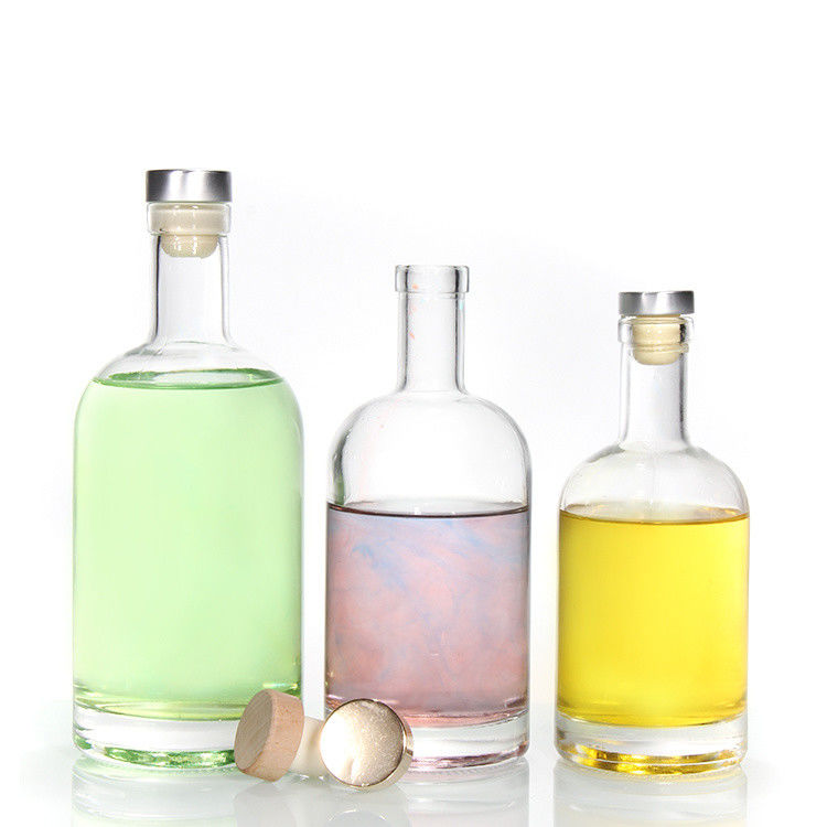 Niedrigpreis 750 ml Flint Flasche Likör ovale Glasflasche klare Likörflaschen für Whisky