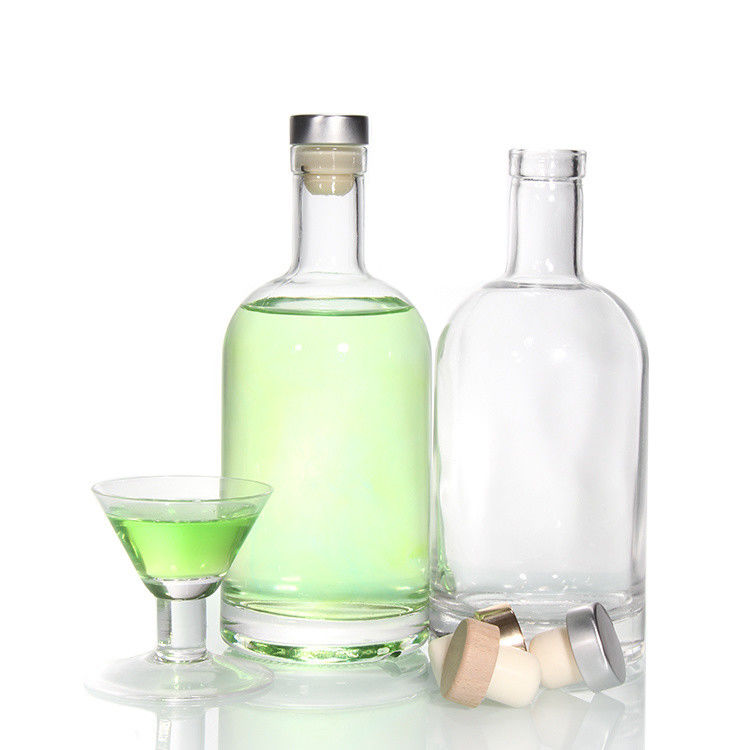 Billiger Preis750ml Flint Glass Liquor Flaschen Custom Printed Für Cocktail Whiskey Rum