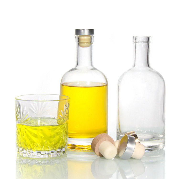 Billiger Preis750ml Flint Glass Liquor Flaschen Custom Printed Für Cocktail Whiskey Rum