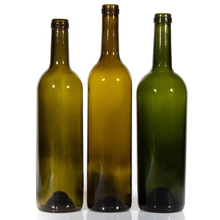 Luxushersteller 375 ml 750 ml Rotweinflasche Dunkelgrün leere Glasflaschen mit Deckel