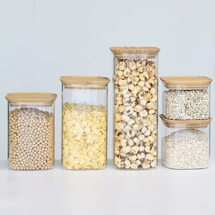 Hochborosilikat Glasgefäße 300 ml Küchenkanister mit Korkkappe