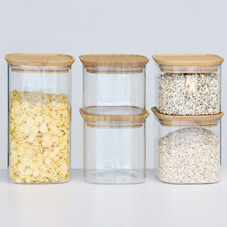 Hochborosilikat Glasgefäße 300 ml Küchenkanister mit Korkkappe