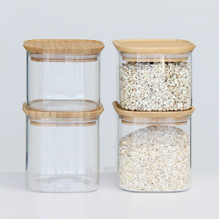 Hochborosilikat Glasgefäße 300 ml Küchenkanister mit Korkkappe