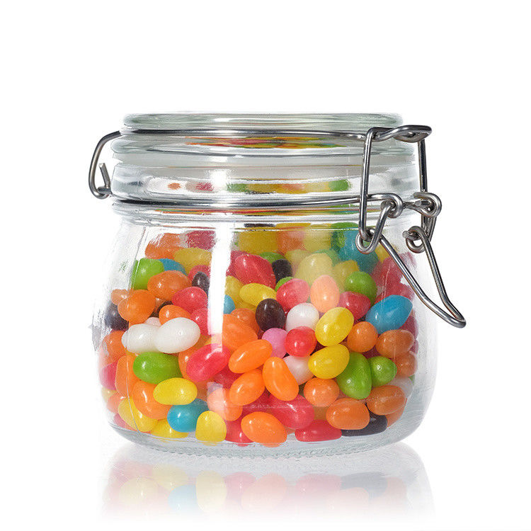 Maßgeschneiderte große Kapazität versiegelte Gläser klar leere Glasgläser mit Clip Deckel 100 ml 200 ml