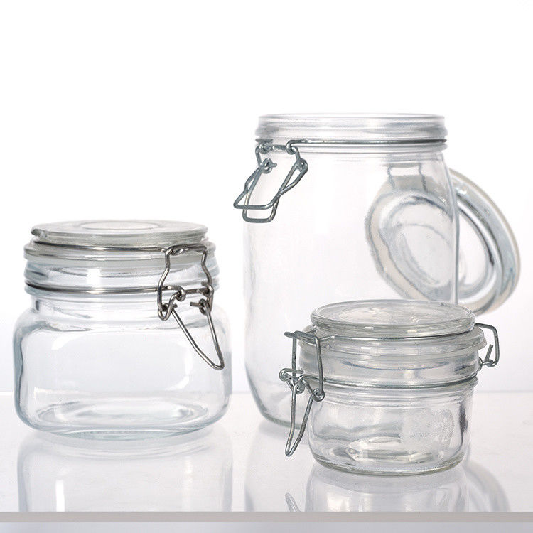 Maßgeschneiderte große Kapazität versiegelte Gläser klar leere Glasgläser mit Clip Deckel 100 ml 200 ml