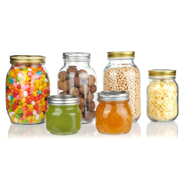 Custom Glasglas mit breitem Mund Mason-Glasglas 8 Oz 16 Oz Glasglas Set