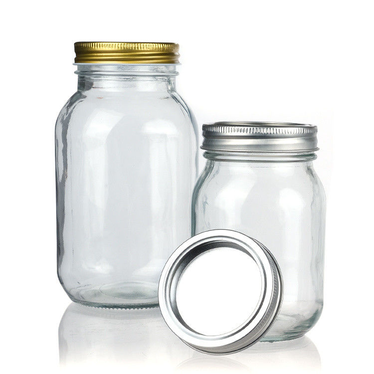 Custom Glasglas mit breitem Mund Mason-Glasglas 8 Oz 16 Oz Glasglas Set