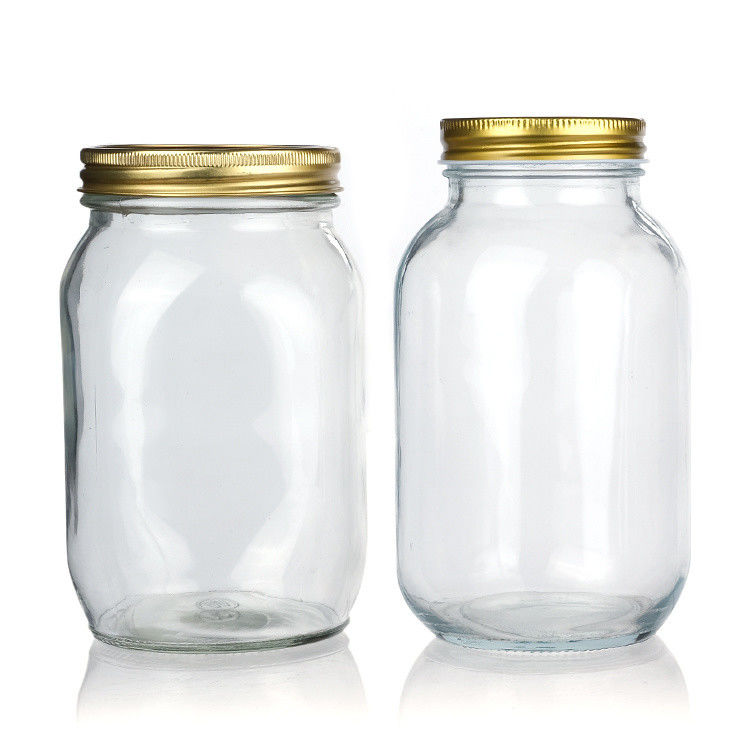 Custom Luxus 16oz Runder Klarglasglas mit Deckel Speicher Glas Mason Jar