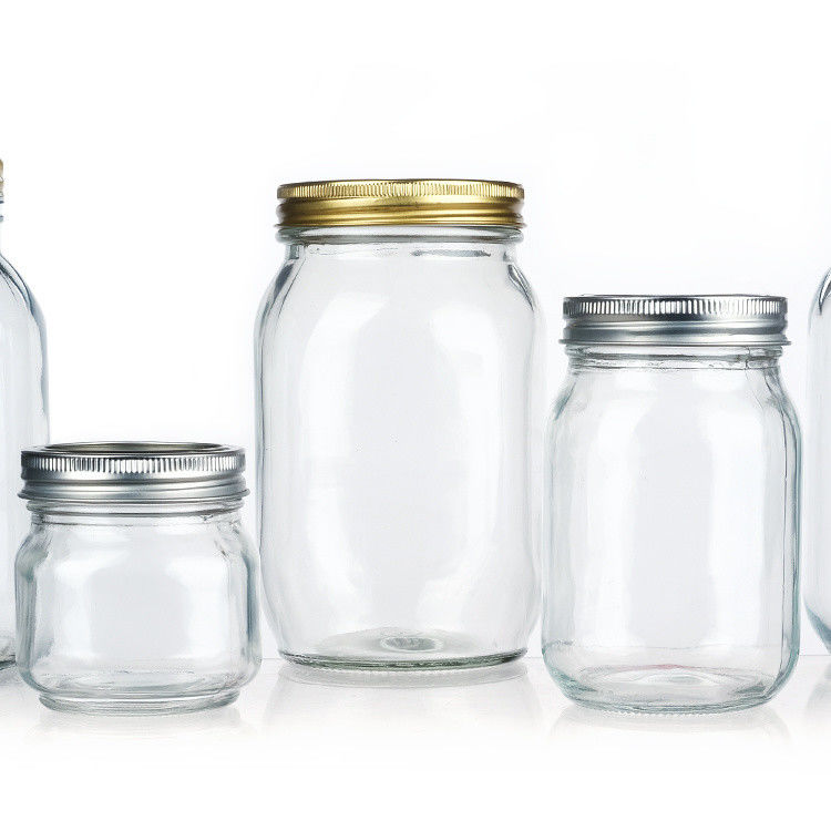 Custom Luxus 16oz Runder Klarglasglas mit Deckel Speicher Glas Mason Jar