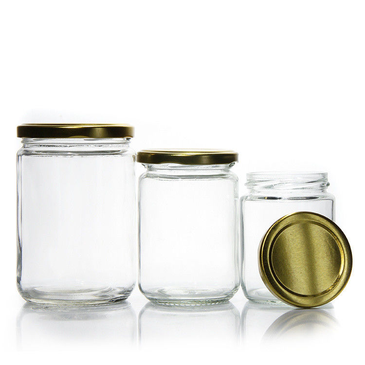 Hohe Qualität 45Ml 100Ml 150Ml 350Ml 450Ml Luftdichte Küche Lebensmittel Glasgläser mit Metalldeckel