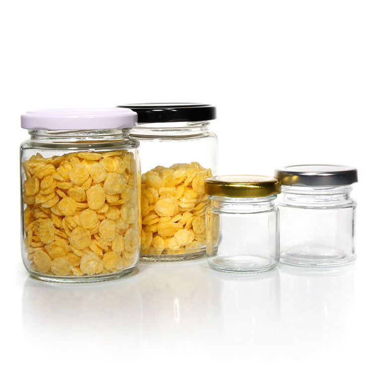 Hohe Qualität 45Ml 100Ml 150Ml 350Ml 450Ml Luftdichte Küche Lebensmittel Glasgläser mit Metalldeckel