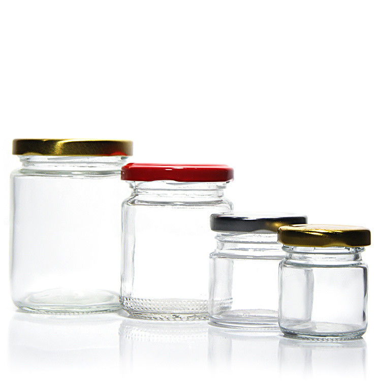 Hohe Qualität 45Ml 100Ml 150Ml 350Ml 450Ml Luftdichte Küche Lebensmittel Glasgläser mit Metalldeckel